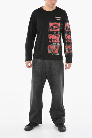 HOT ANIMALIER Long-sleeved T-shirt with EYES TALK Print
