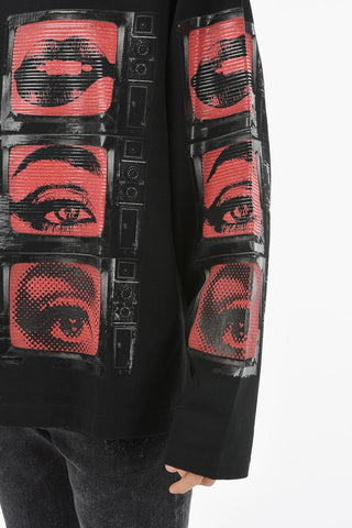 HOT ANIMALIER Long-sleeved T-shirt with EYES TALK Print