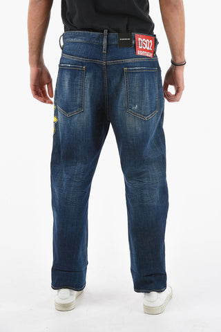 Tapered-Fit-Jeans BIG BROTHER mit mehrfarbigem Logoprint 19cm