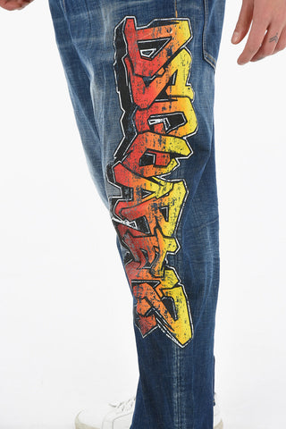 Tapered-Fit-Jeans BIG BROTHER mit mehrfarbigem Logoprint 19cm