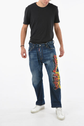Tapered-Fit-Jeans BIG BROTHER mit mehrfarbigem Logoprint 19cm