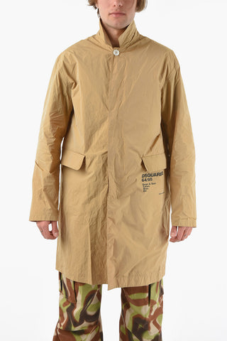 Trench Coat with Collar and Flap Pocket
