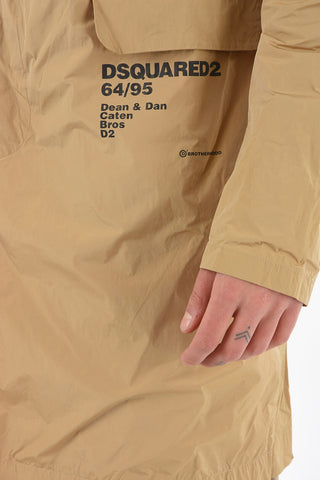 Trench Coat with Collar and Flap Pocket