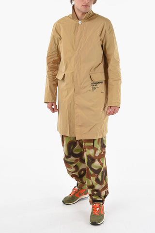 Trench Coat with Collar and Flap Pocket