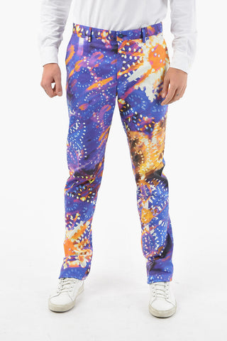 Cotton Flared Pants with LUMINARIE Print