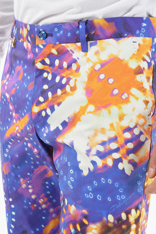 Cotton Flared Pants with LUMINARIE Print