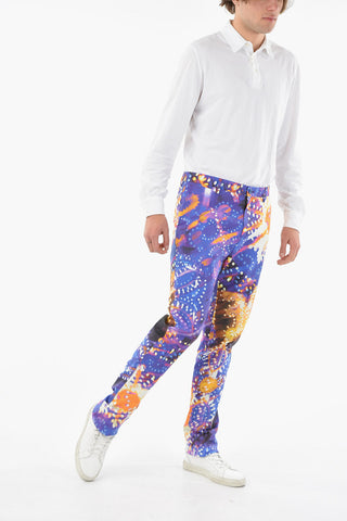 Cotton Flared Pants with LUMINARIE Print