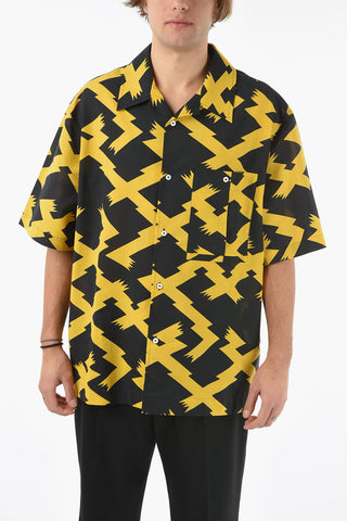 Graphic-printed Short-sleeved Shirt with Breast Pocket