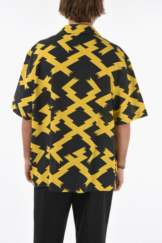 Graphic-printed Short-sleeved Shirt with Breast Pocket