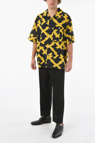 Graphic-printed Short-sleeved Shirt with Breast Pocket