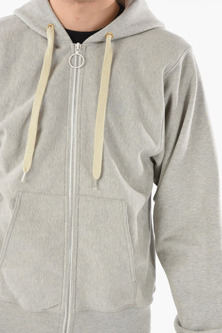 MM10 Brushed-cotton Zip-up Hoodie with Embroidered Logo