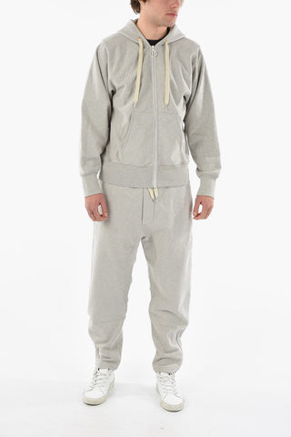 MM10 Brushed-cotton Zip-up Hoodie with Embroidered Logo