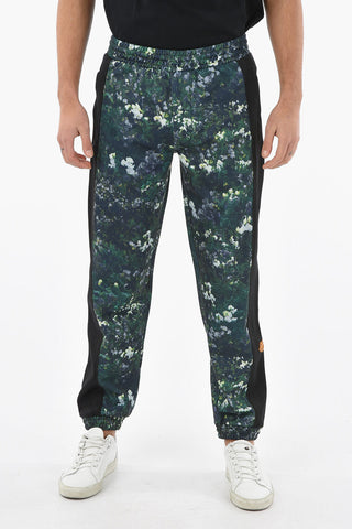 Floral-printed Jersey Joggers with TIGER CREST Logo Patch