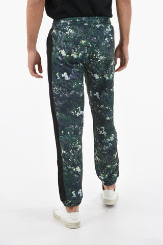 Floral-printed Jersey Joggers with TIGER CREST Logo Patch