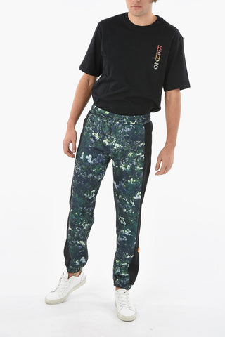 Floral-printed Jersey Joggers with TIGER CREST Logo Patch