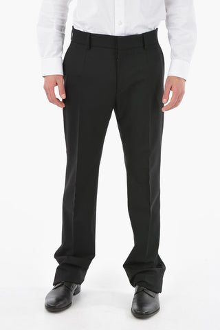Virgin Wool Tailored Pants with Satin Side Bands