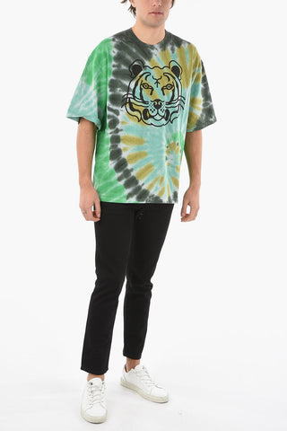Tye-dyed T-shirt with K-TIGER Print