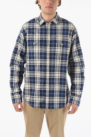 Tartan Check Pattern Shirt with Flap Pocket