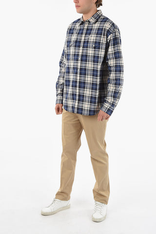 Tartan Check Pattern Shirt with Flap Pocket