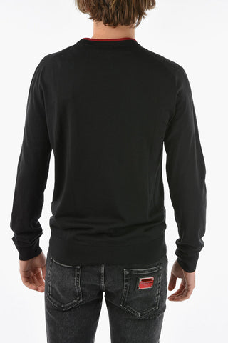 HOT ANIMALIER Virgin-wool Sweater with EYES TALK Embroidery