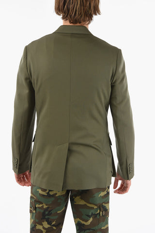 Blazer Monopetto ARMY con Tasche a Toppa con Aletta