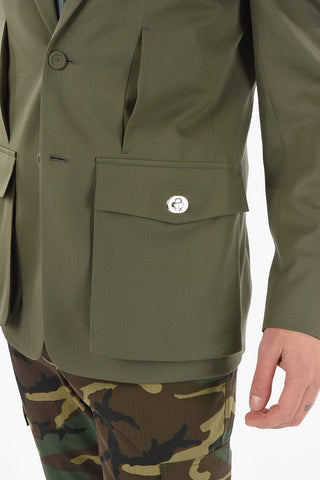 Blazer Monopetto ARMY con Tasche a Toppa con Aletta