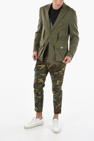 Blazer Monopetto ARMY con Tasche a Toppa con Aletta