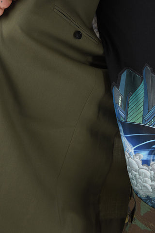 Blazer Monopetto ARMY con Tasche a Toppa con Aletta