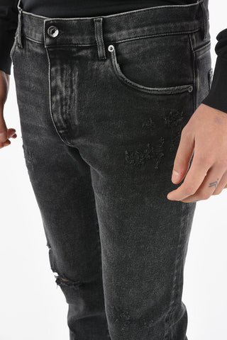 DENIM Jeans Skinny con Placca Logo