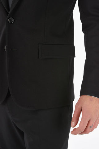 Tailored Single-breasted Blazer with Ribbed Trimmings