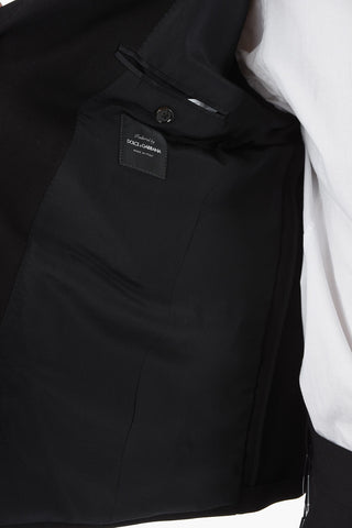 Tailored Single-breasted Blazer with Ribbed Trimmings