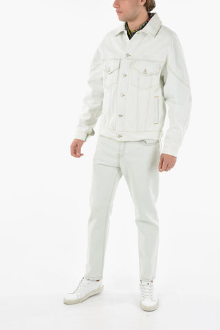 Denim Saharian Over Shirt with Tone-one-tone Lettering Logo