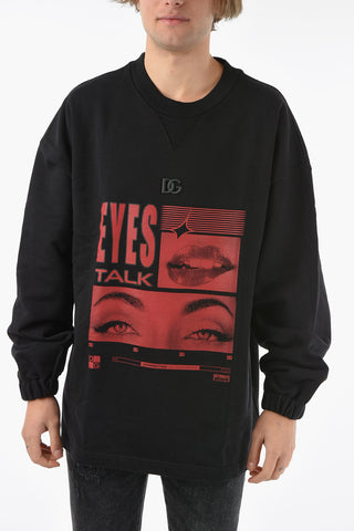 HOT ANIMALIER Oversized EYES TALK Sweatshirt with DG Logo
