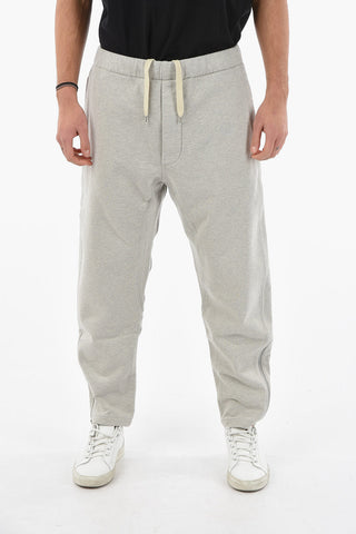 MM10 Pantaloni Jogger in Cotone Garzato con Zip alla Caviglia