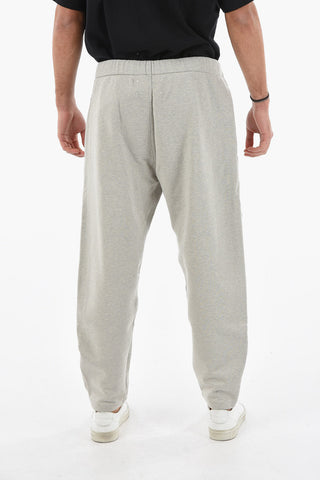 MM10 Pantaloni Jogger in Cotone Garzato con Zip alla Caviglia