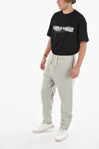 MM10 Pantaloni Jogger in Cotone Garzato con Zip alla Caviglia