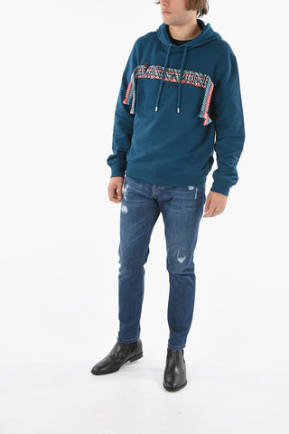 Hoodie CURB with Fringed Logo Embroidery