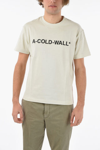 Cotton-jersey T-shirt with Debossed Lettering Logo