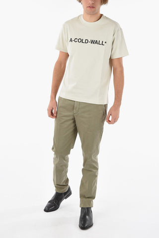 Cotton-jersey T-shirt with Debossed Lettering Logo