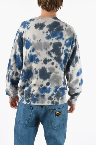 Tye-dyed Crewneck Sweater with K-TIGER Print