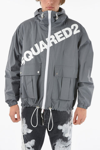 Hoodie Windbreaker with Flap Pocket and Chest Maxi Pocket