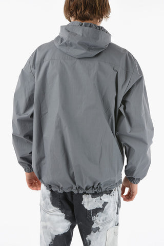 Hoodie Windbreaker with Flap Pocket and Chest Maxi Pocket
