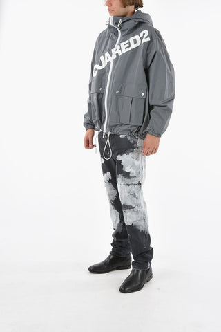 Hoodie Windbreaker with Flap Pocket and Chest Maxi Pocket