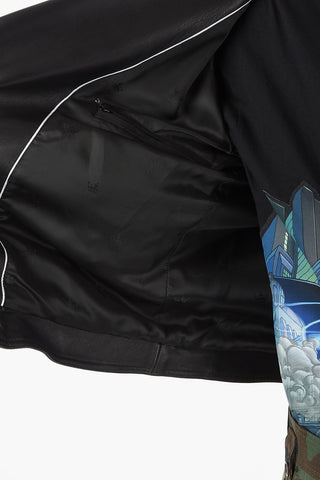 Soft-leather Multipocketed Biker Jacket