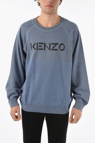 Wool-blend Sweater with Lettering Logo Print