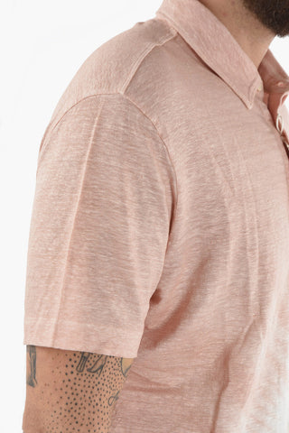 Shaded Effect Flax SMITH Polo Shirt with Breast Pocket