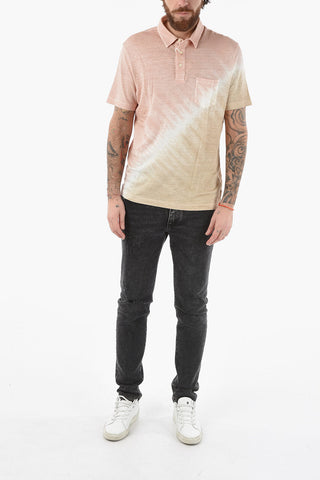 Shaded Effect Flax SMITH Polo Shirt with Breast Pocket