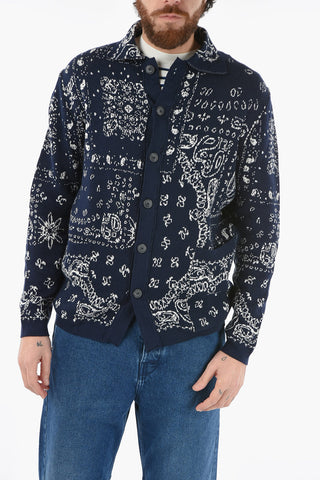 Knitted Embroidered 2 Pockets BANDANA Blazer