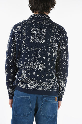 Knitted Embroidered 2 Pockets BANDANA Blazer
