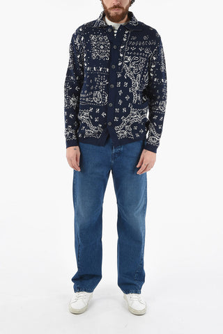 Knitted Embroidered 2 Pockets BANDANA Blazer